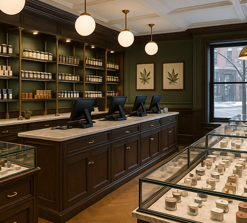 842EC877-B7B6-462C-83B2-2013033F523F 1 Interior shot of cannabis dispensary